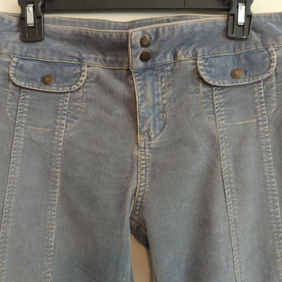 VTG Express Stretch Corduroy Flare Leg Pants Size 32 90’s Y2K Boho Hippie-lp - Picture 2 of 13